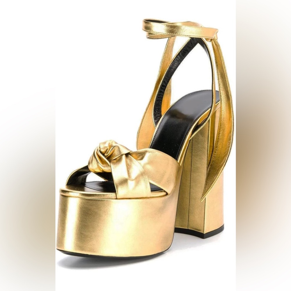 Brand New! Gold Platform heels